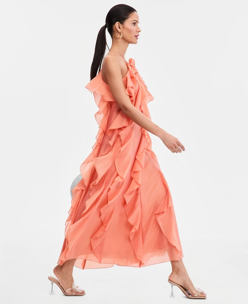 I.n.c. International Concepts Women's Allover Ruffle Halter Maxi Dress, Macy's Exclusive