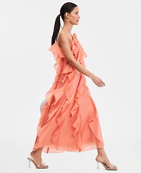 I.n.c. International Concepts Women's Allover Ruffle Halter Maxi Dress, Macy's Exclusive
