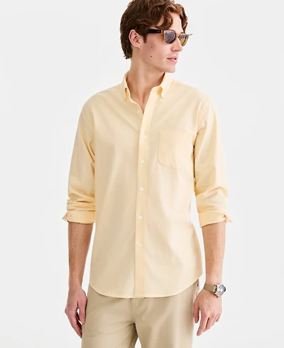 Club Room Men's Solid Stretch Oxford Cotton Shirt, Created for Macy's
