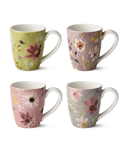 Certified International Wildflowers Assorted Mugs, Set of 4