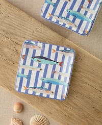 Certified International Something Fishy Canape Plates, Set of 4