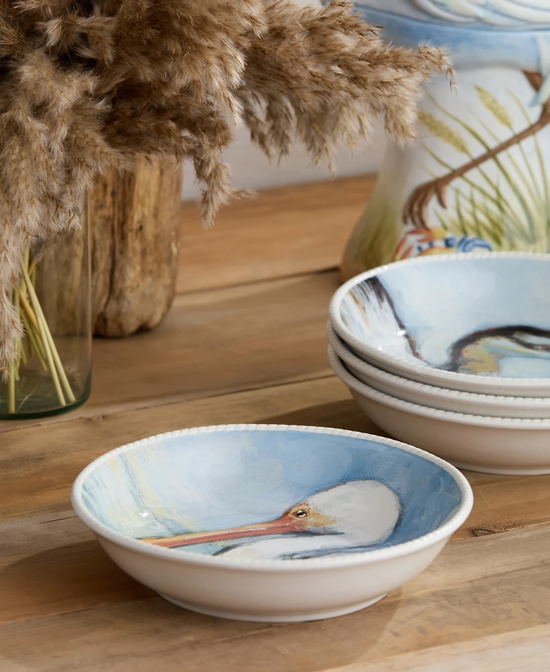 Certified International Coastal Birds Soup Bowls, Set of 4