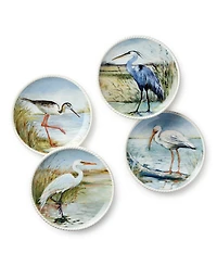 Certified International Coastal Birds Canape Plates, Set of 4