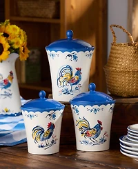Certified International French Rooster Canisters, Set of 3