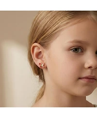 GiGiGirl Dainty 14K Gold Plated Red Enamel Butterfly Stud Earrings