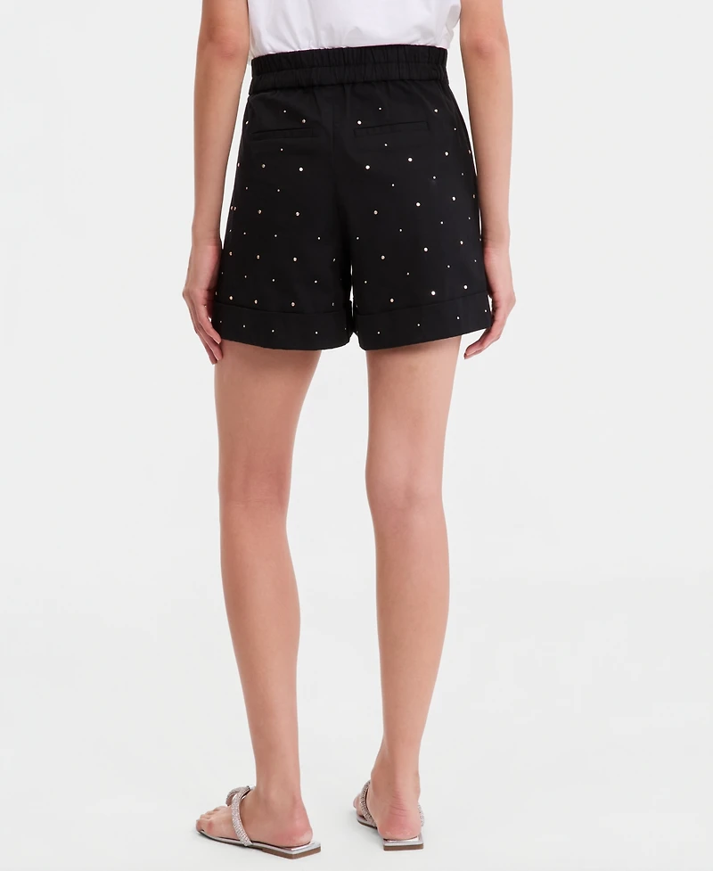 I.n.c. International Concepts Women's Embellished Cuffed Shorts, Exclusively at Macy's