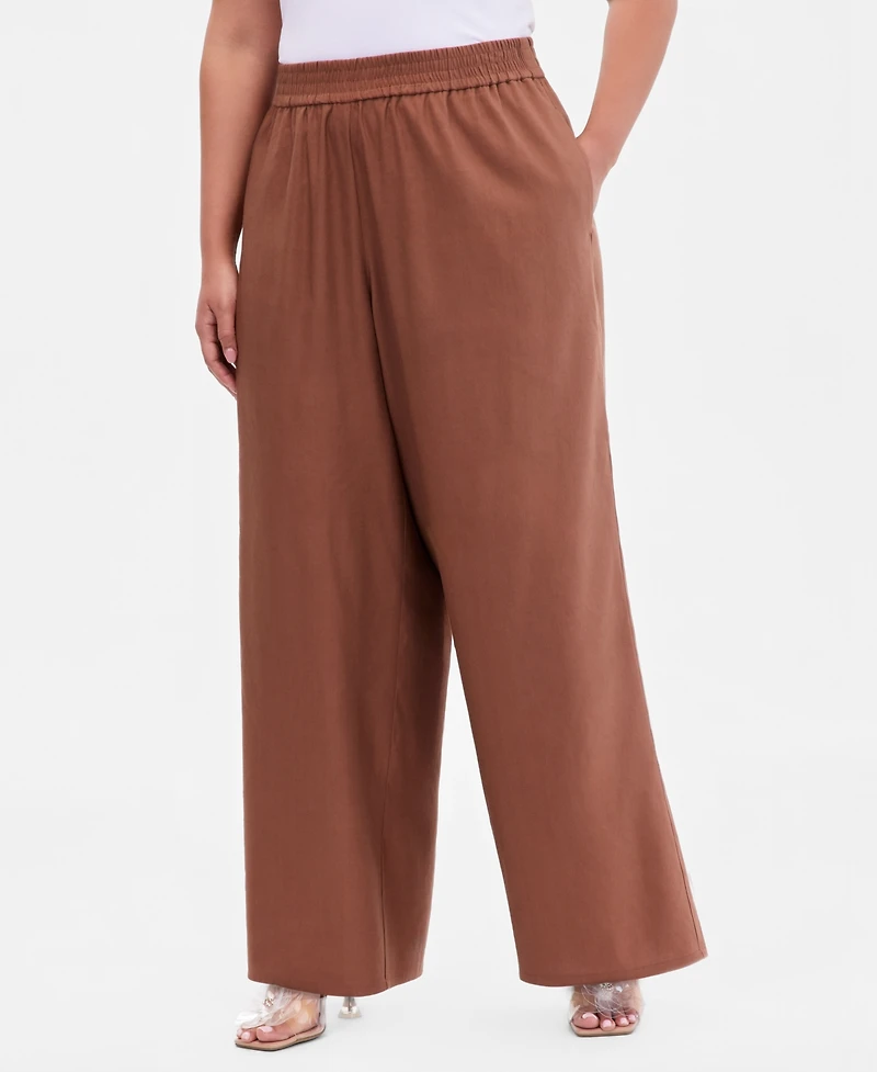 I.n.c. International Concepts Plus Pull-On Wide-Leg Pants, Created for Macy's
