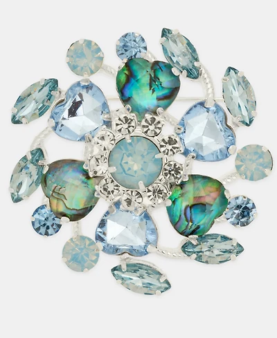 Anne Klein Heart Stone Cluster Pin