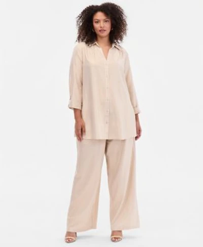 I.N.C. International Concepts Plus Size Metallic Blouse Wide Leg Pants Macys Exclusive