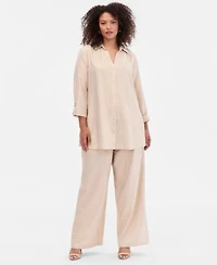 I.N.C. International Concepts Plus Size Metallic Blouse Wide Leg Pants Macys Exclusive