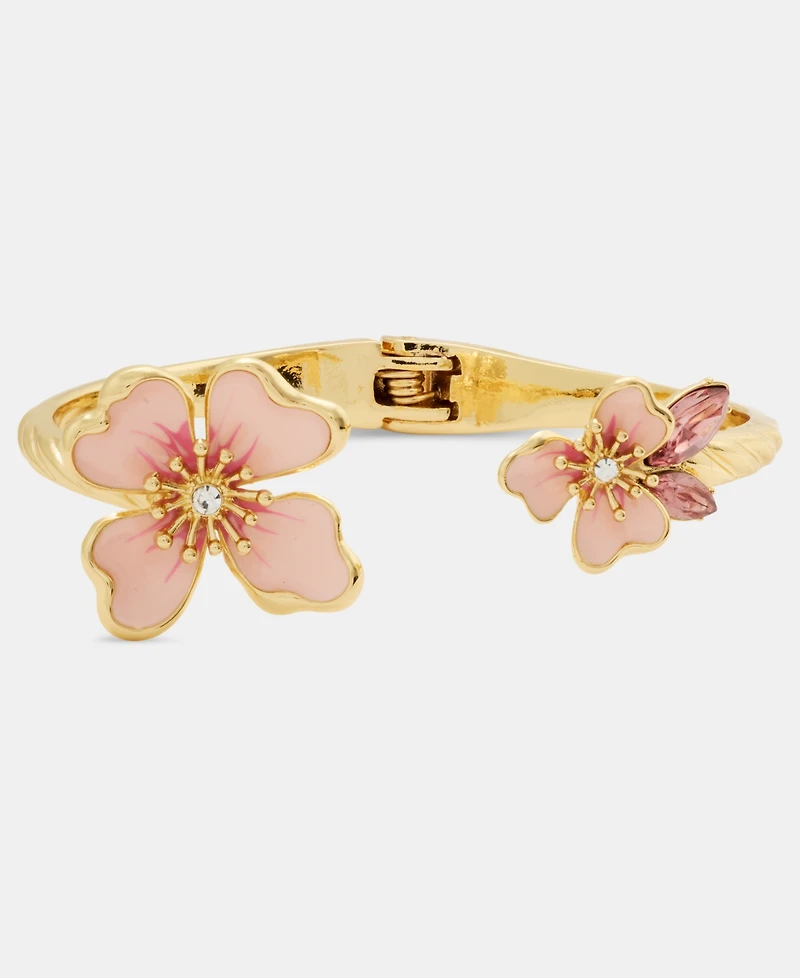 Anne Klein Crystal Flower Cuff Bracelet