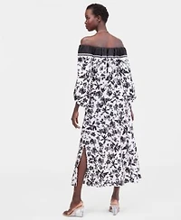 I.N.C. International Concepts Womens Printed Off The Shoulder Blouse Skirt Macys Exclusive