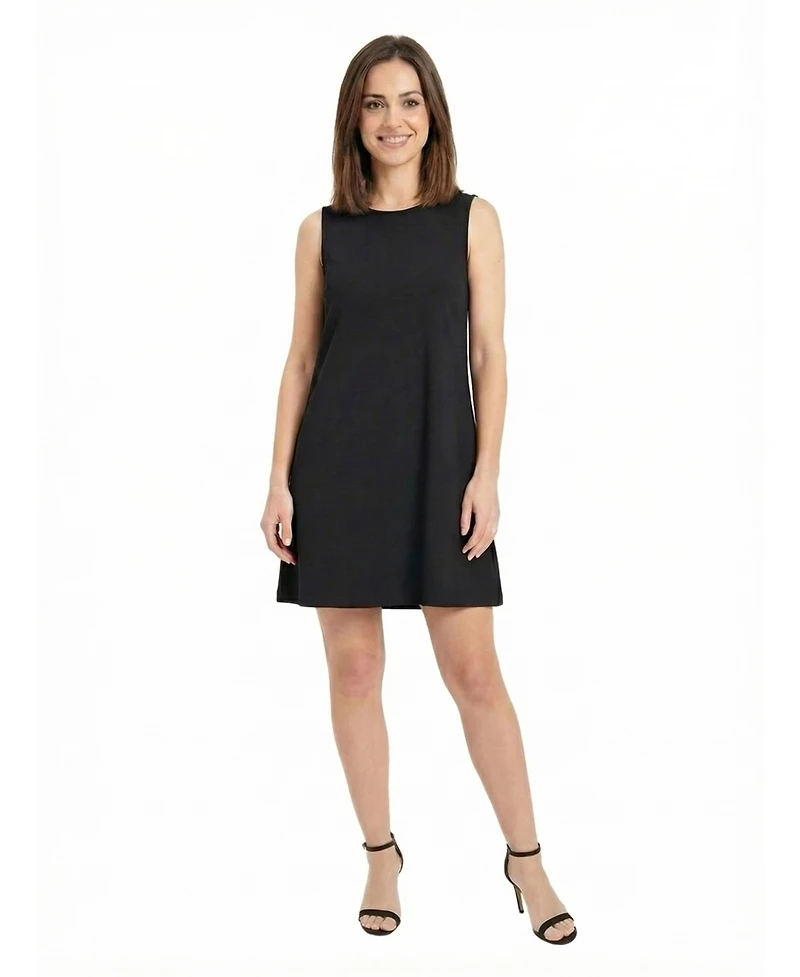 24seven Comfort Apparel Petite Round Neck Mini Dress