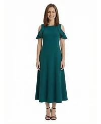 24seven Comfort Apparel Petite Ruffle Sleeve Maxi Dress