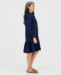 Style & Co Women's Linen Blend Peplum Shirtdress, Macy's Exclusive