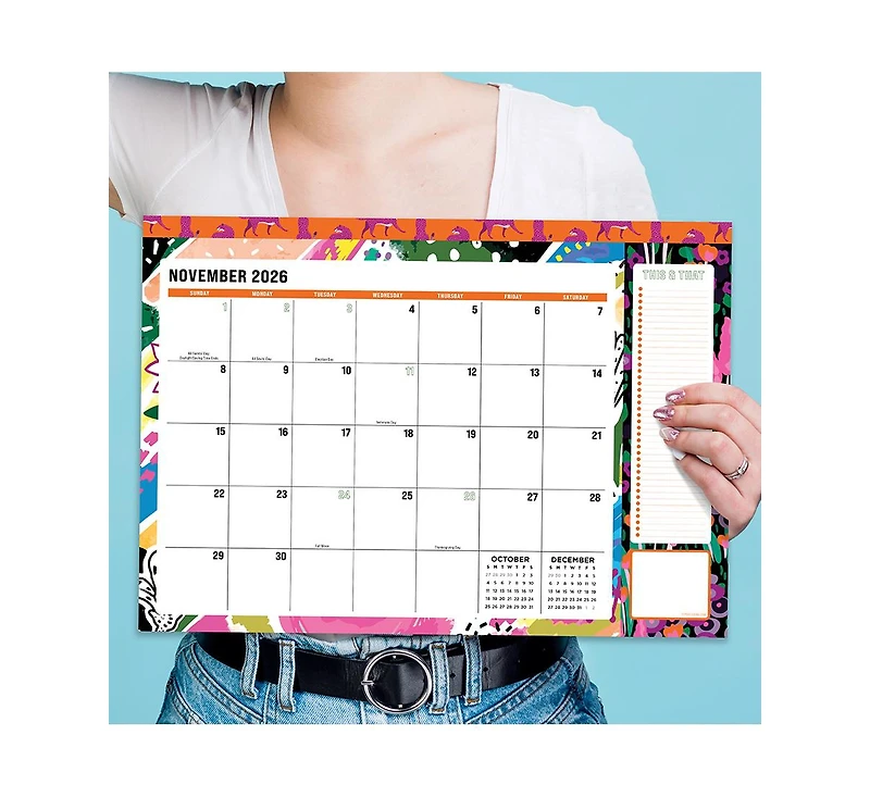 Tf Publishing Paper Goods July 2026 - June 2027 Maximal Mirage Medium Desk Pad Monthly Blotter Calendar