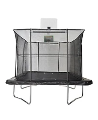 JumpKing Rectangle Trampoline with 2 Powder Coated Basketball Hoops & Breakaway Rim and Ladder