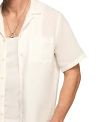 Lucky Brand Men's Short-Sleeve Linen Camp-Collar Shirt