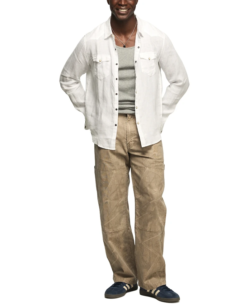 Lucky Brand Men's Spread Collar Western Shirt