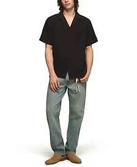 Lucky Brand Men's Short-Sleeve Linen Camp-Collar Shirt