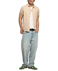 Lucky Brand Men's Linen Short Sleeve Button Down Shirt