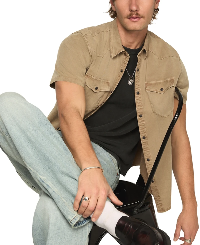 Lucky Brand Men's Short-Sleeve Regular-Fit Western Shirt