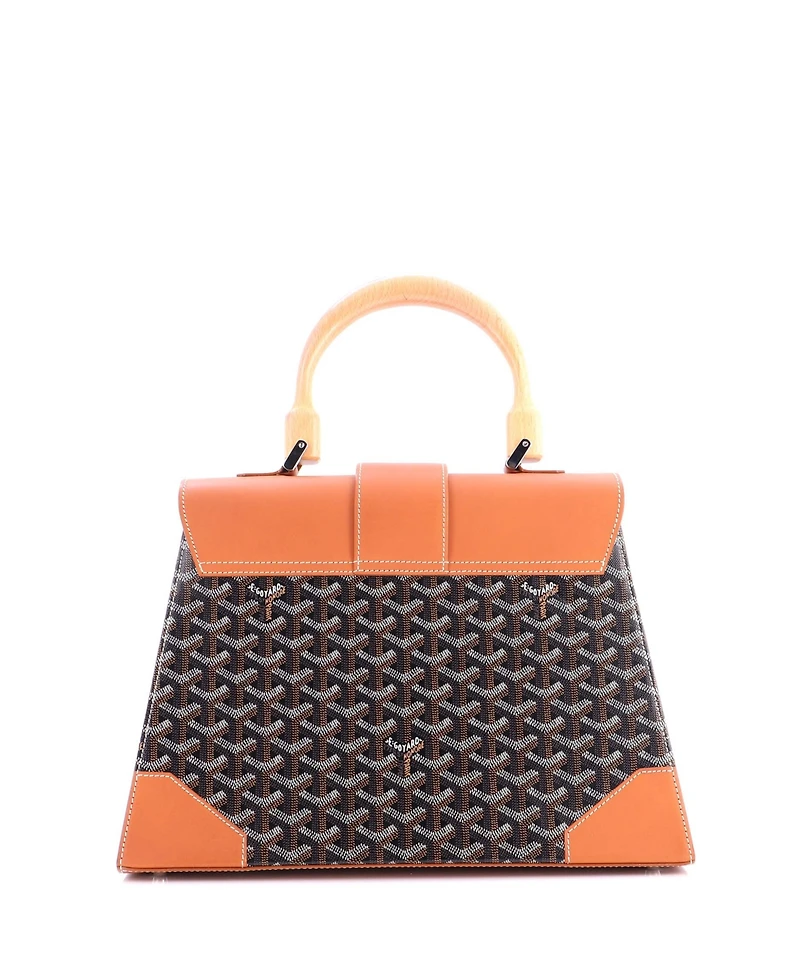 Pre-Owned Goyard Mm Saigon Top Handle Bag Coated Canvas with Leather
