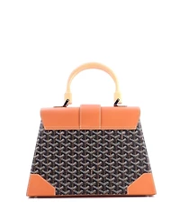 Pre-Owned Goyard Mm Saigon Top Handle Bag Coated Canvas with Leather