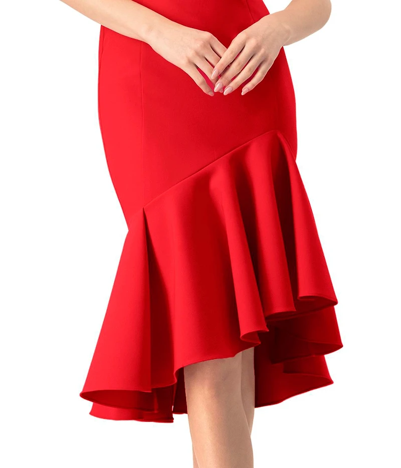 Ivonne Women's Solid Mermaid Midi Dress