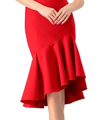 Ivonne Women's Solid Mermaid Midi Dress