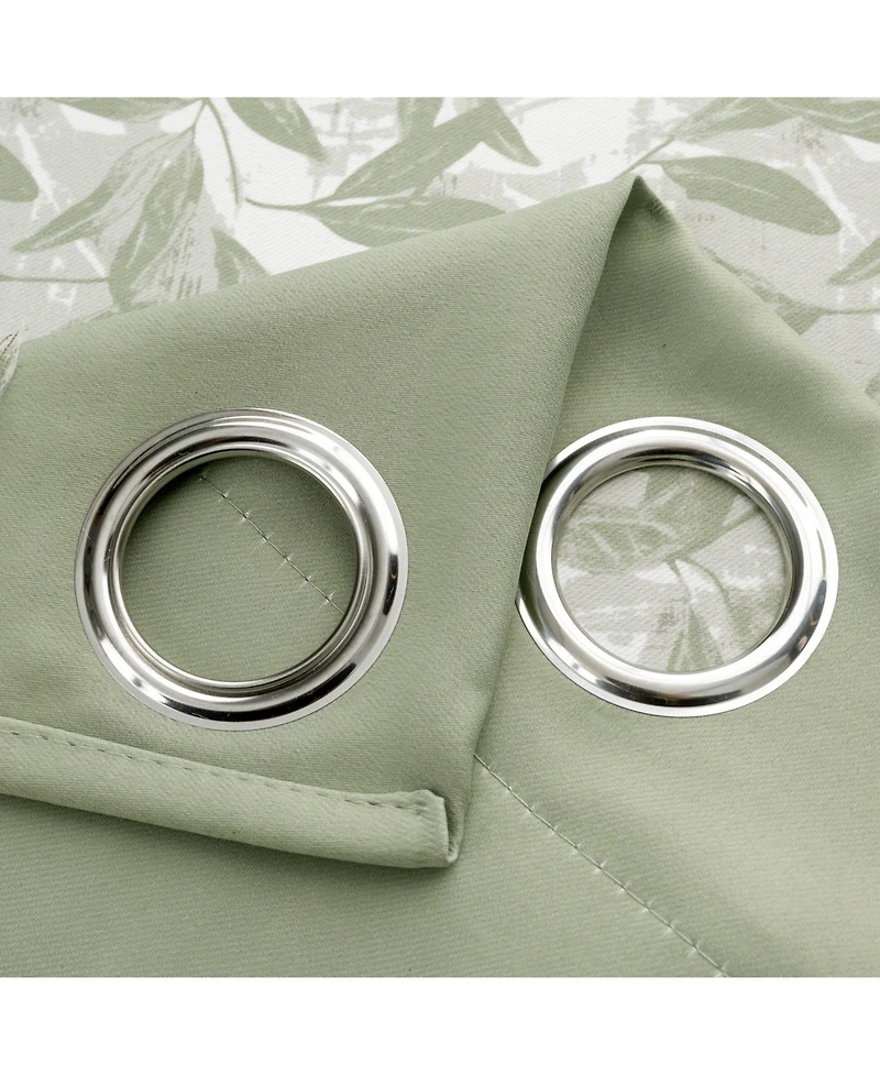 Rt Designers Collection 100% Polyester 190 Gsm Marina Revisible Blackout Grommet Curtain Panel 54" x 84