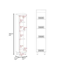 Fm Furniture Vegas Storage Cabinet for Laundry Room with Fixed Shelves