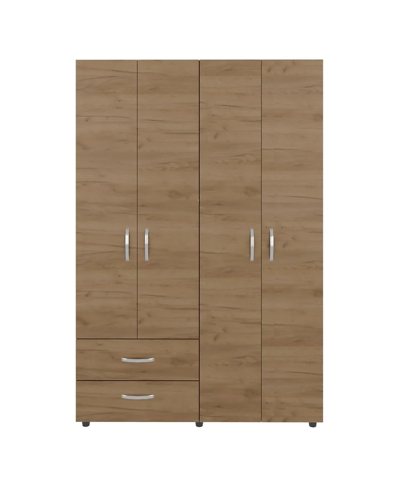 Fm Furniture Fifty Modern 2-Door Wardrobe with Shelves and Drawers