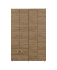 Fm Furniture Fifty Modern 2-Door Wardrobe with Shelves and Drawers