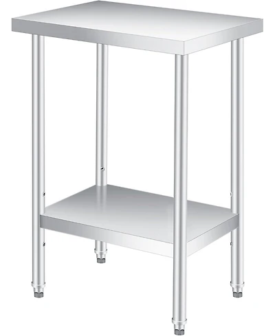 gaomon 12"X24"x35" Stainless Steel Work Table, 2-Tier Commercial Metal Prep Table, Rust-Resistant Utility Tables