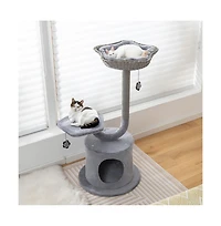 Aostirmotor 42" Cat Tower with Curved Metal Frame