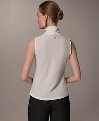 Donna Karan New York Women's Sleeveless Button Shoulder Top