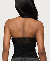 Edikted Women's Lielle Lacey Layered Halter Top