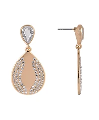 Laundry by Shelli Segal Gold Tone Teardrop Earrings with Crystal Stone Accents