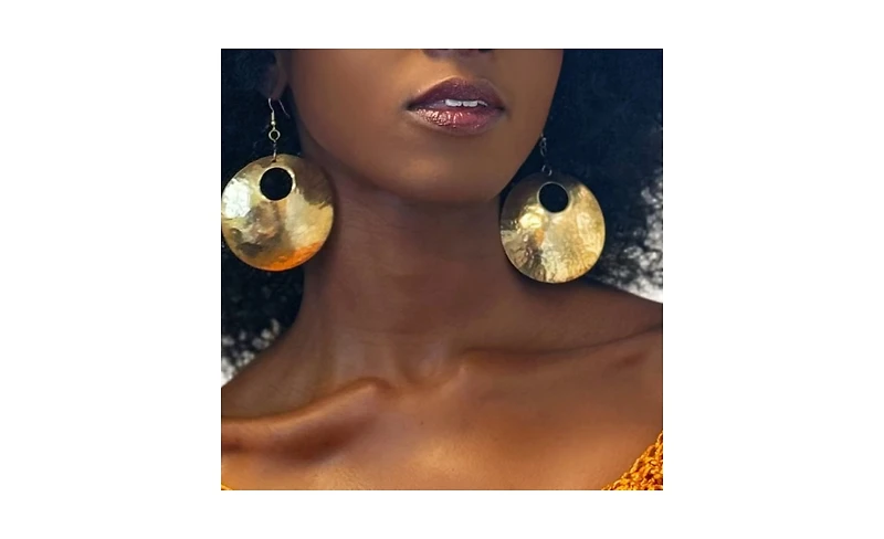 Kendi Amani Women's Zahara Brass Statement Earrings
