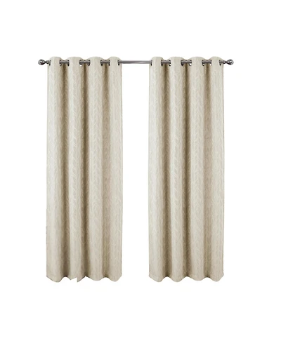 Rt Designers Collection 100% Polyester 270 Gsm Reba Luxury Jacquard Blackout Grommet Curtain Panel 54" x 90".