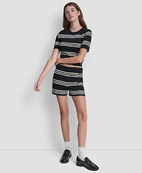Dkny Jeans Women's Striped Sweater Shorts