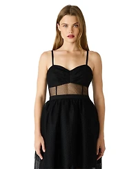 Steve Madden Juniors' Emily Tulle Sweetheart Neck Maxi Dress