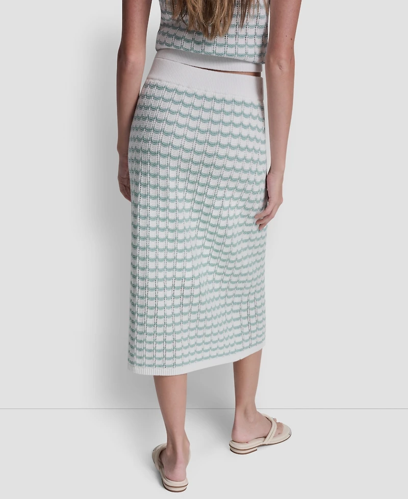 Dkny Jeans Women's Striped Pointelle Midi Skirt