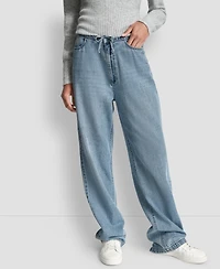 Dkny Jeans Women's Mid-Rise Flowy Relaxed Straight