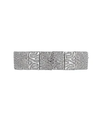 Laundry by Shelli Segal Silver Tone Tile Stretch Bracelet with Pave Crystal Stone Accents
