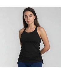 Calypsa Women's Maya Tankini Swim Top With Removable Cups and Mid-Thigh Shorts