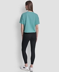 Dkny Sport Women's Metallic Bubble Logo Drop Shoulder Pull-On T-Shirt