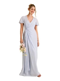Six Stories Women's Knot Front Chiffon Bridesmaid Dress
