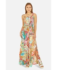 Yumi Women's Patchwork Split Hem Maxi Dress